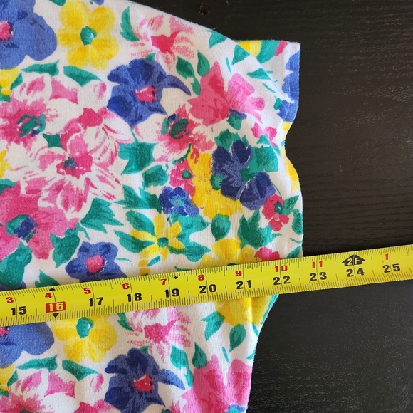 Vintage 1980s Pink Short Sleeve Bright Floral Blouse Top 80s Office Preppy 90s - Picture 8 of 9